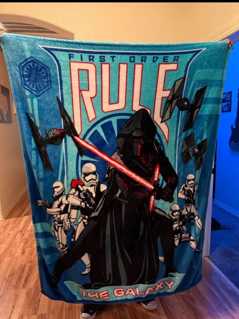 Star Wars Kylo Ren 'First Order Rules' Blue Throw Blanket